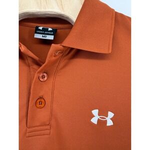 Under Armour Mens Performance Golf Polo Shirt Burnt Orange Texas Size Medium